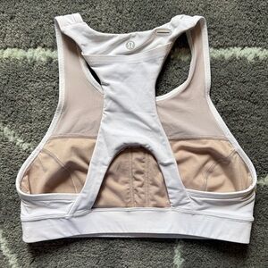 lululemon White Pace Perfect Racerback Sports Bra, Size 8